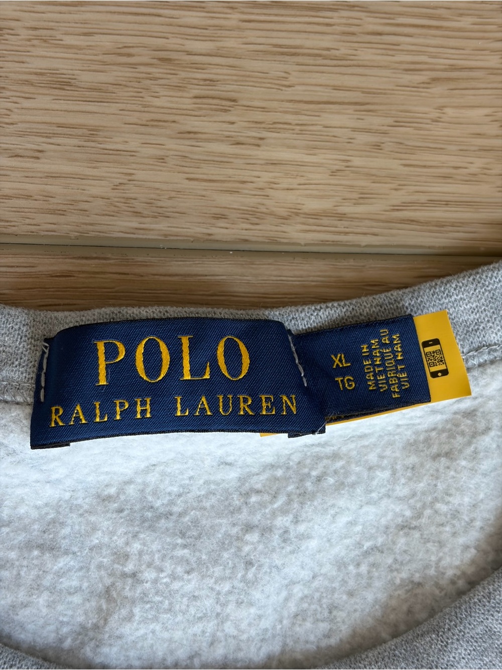 Ralph Lauren Gray Crewneck Sweatshirt with Striped Polo Player Logo - Picture 3 of 3
